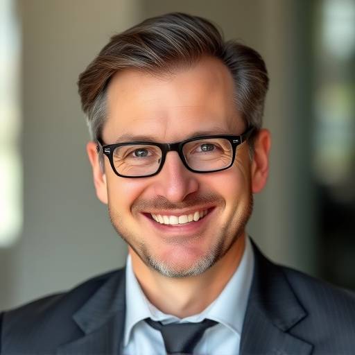 Photo de Monsieur Jean Dupont, professeur de franäais des affaires, souriant et professionnel.